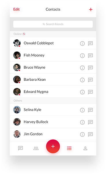 all contacts on screen
